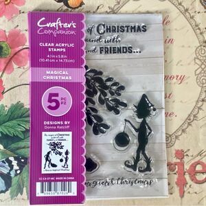 Crafter's Companion Clear A6 Acrylic Stamp Magical Christmas 5 PC Donna Ratcliff